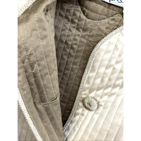 70s - Erly 80s Geoffrey Mr. Beene Silk Quilted Jacket Mandarin Collar - Picture 5 of 5